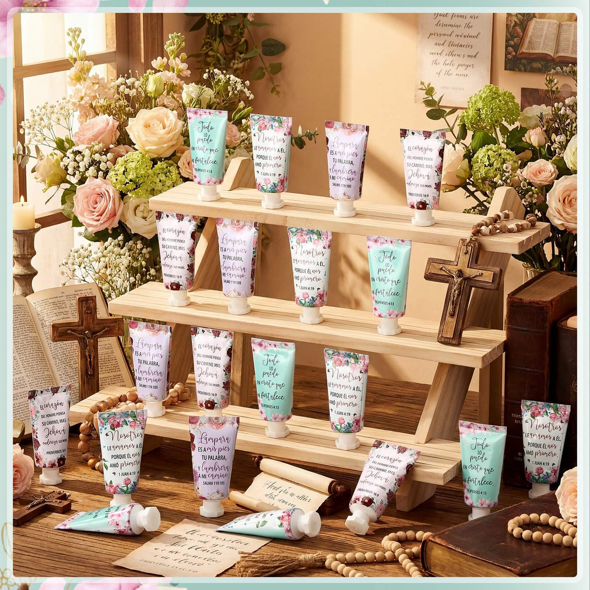 Leelosp floral bible verse prints on tubes for uplifting gifts