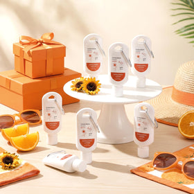 Leelosp mini sunscreen with floral design, ideal for gifting and daily use.