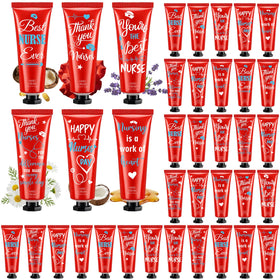 Leelosp nurse week gift set with 48 travel-size hand creams and six scents.