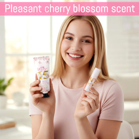 Leelosp pink hand cream with 30ml tube provides non-greasy moisturization.