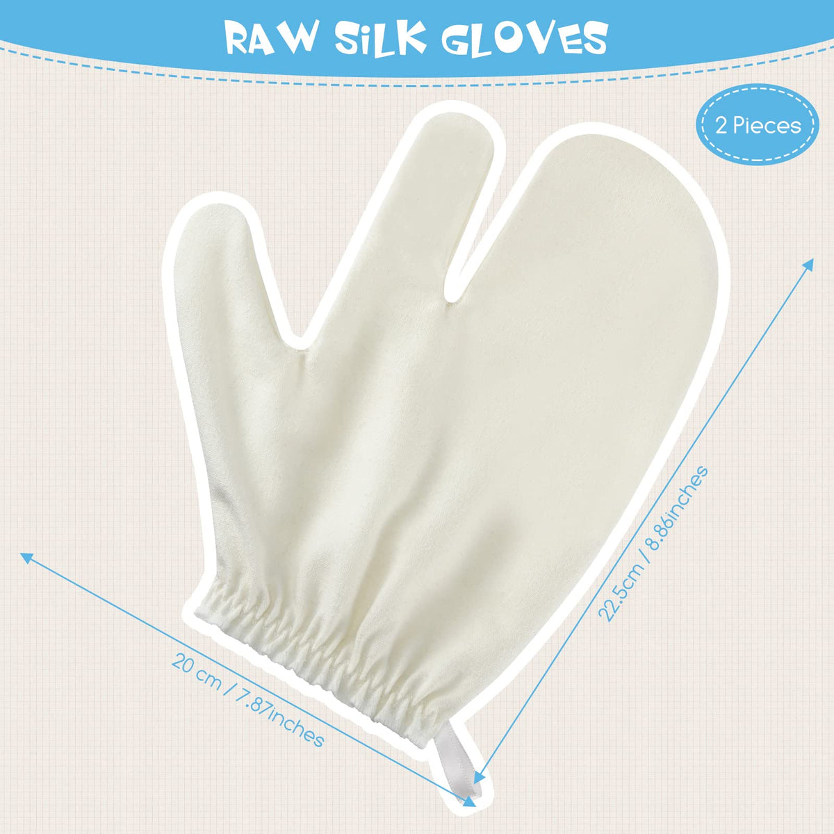 Leelosp raw silk gloves provide gentle dry massage on skin
