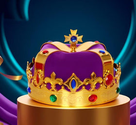 LEEMASING crown side view highlighting purple crystals for regal cosplay