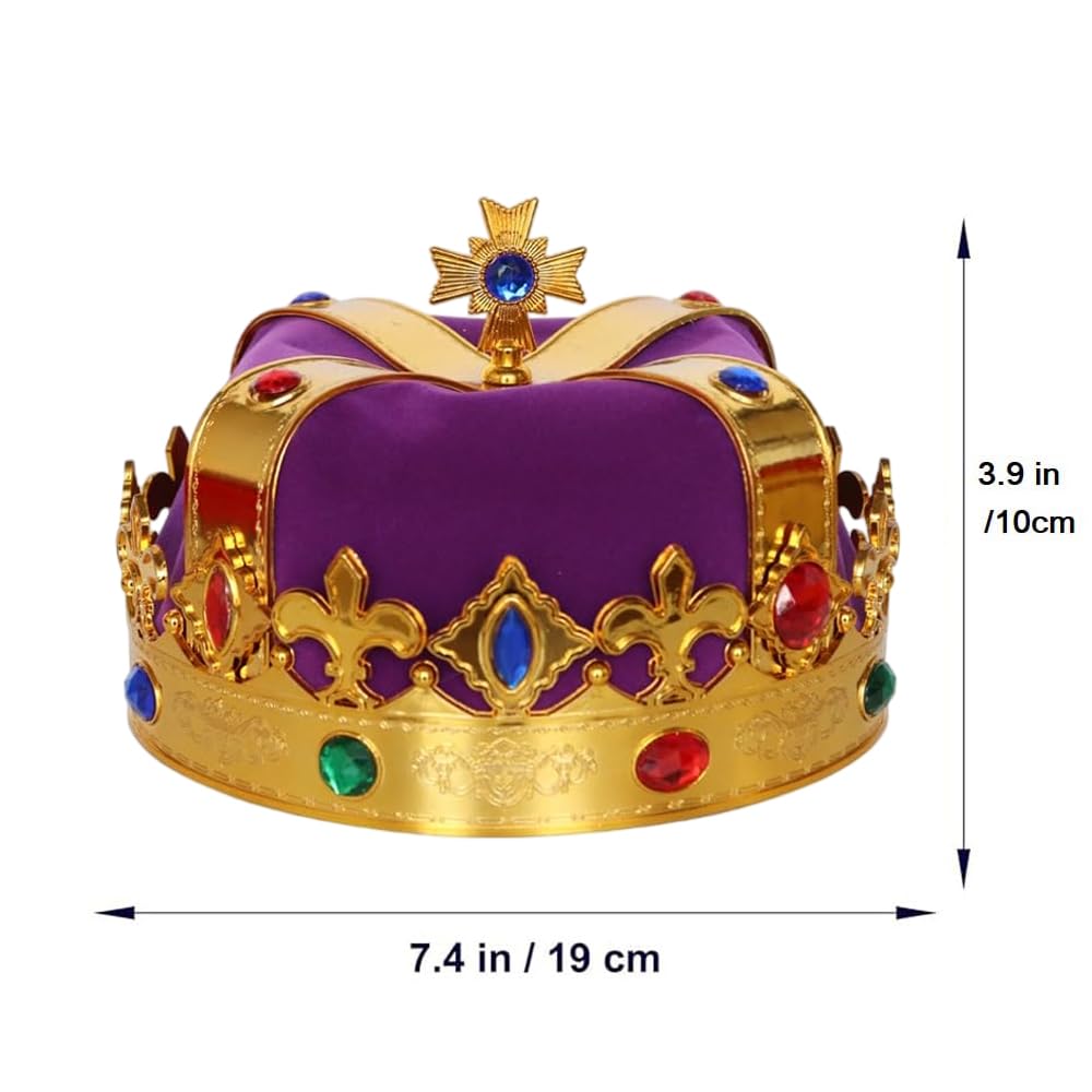 LEEMASING jeweled crown elevates any regal look with shimmering purple stones