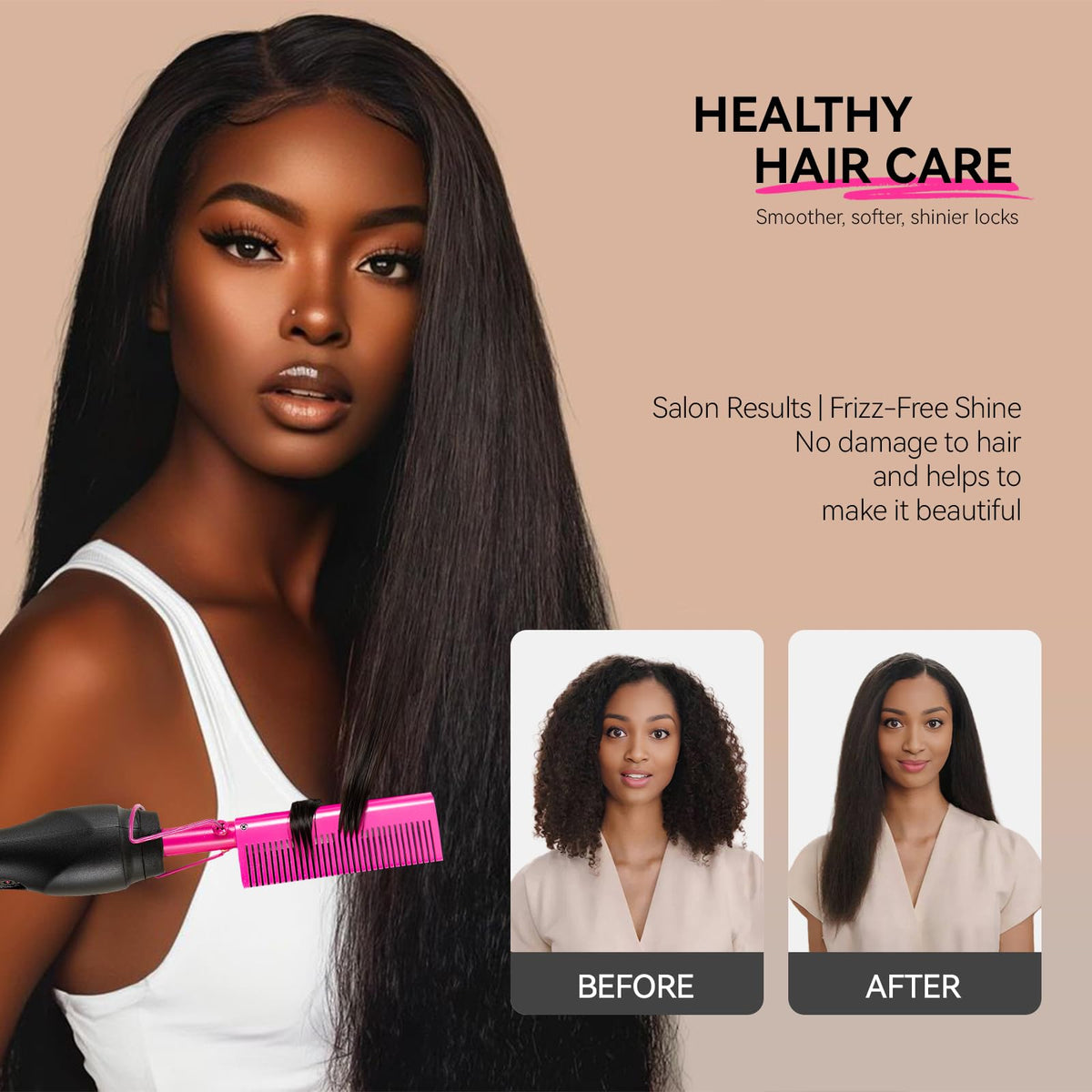 Leeons hot comb features a 1.5m cord for flexible reach.