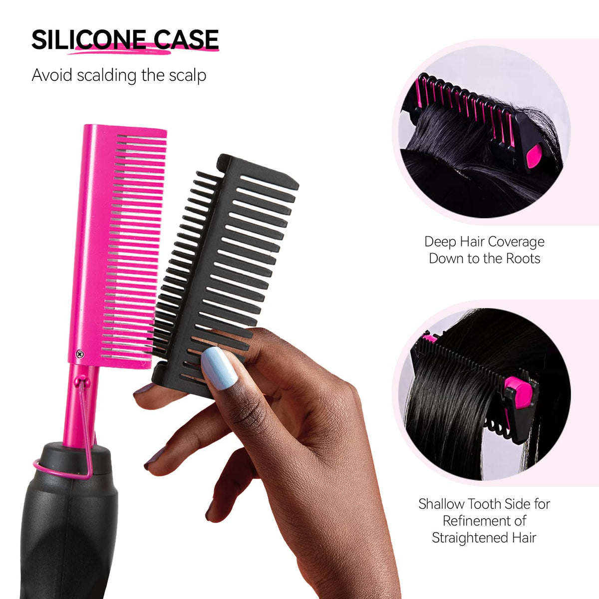 Leeons hot comb offers three heat settings for different textures.