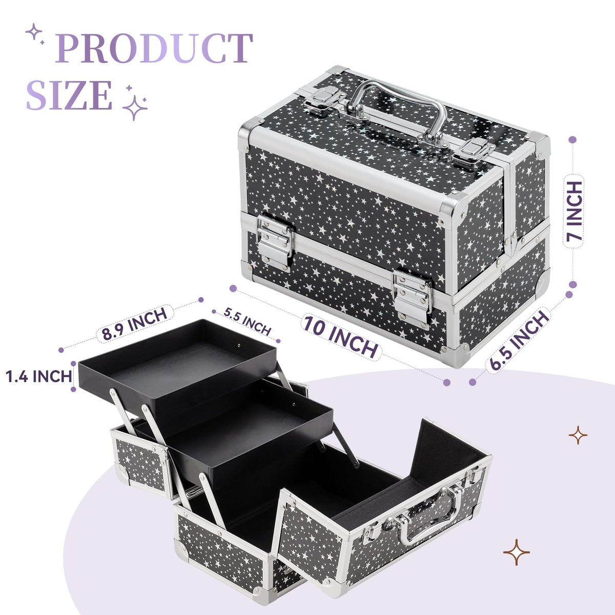 Leeora Leekoo makeup storage with multi-layer trays for easy organization