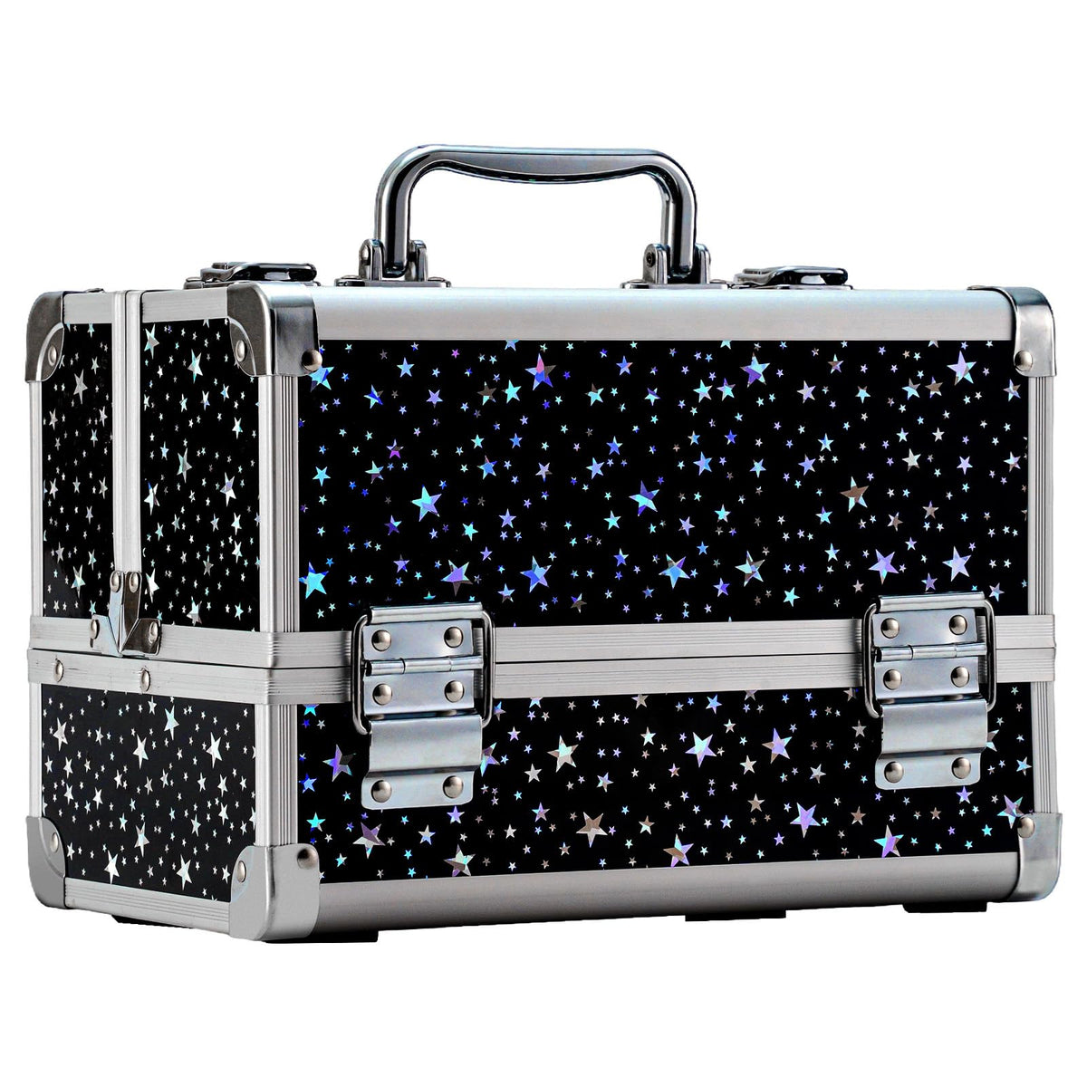 Leeora Leekoo makeup train case with glitter finish for stylish on the go storage