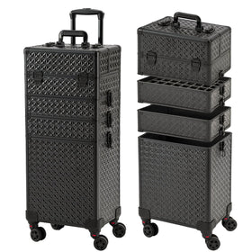 Leeora&Leekoo nail case with wheels showcases a multi-storey design for on-the-go work