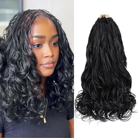 Leeven boho french curl crochet braids 12 inch display natural, full-bodied texture for easy styling
