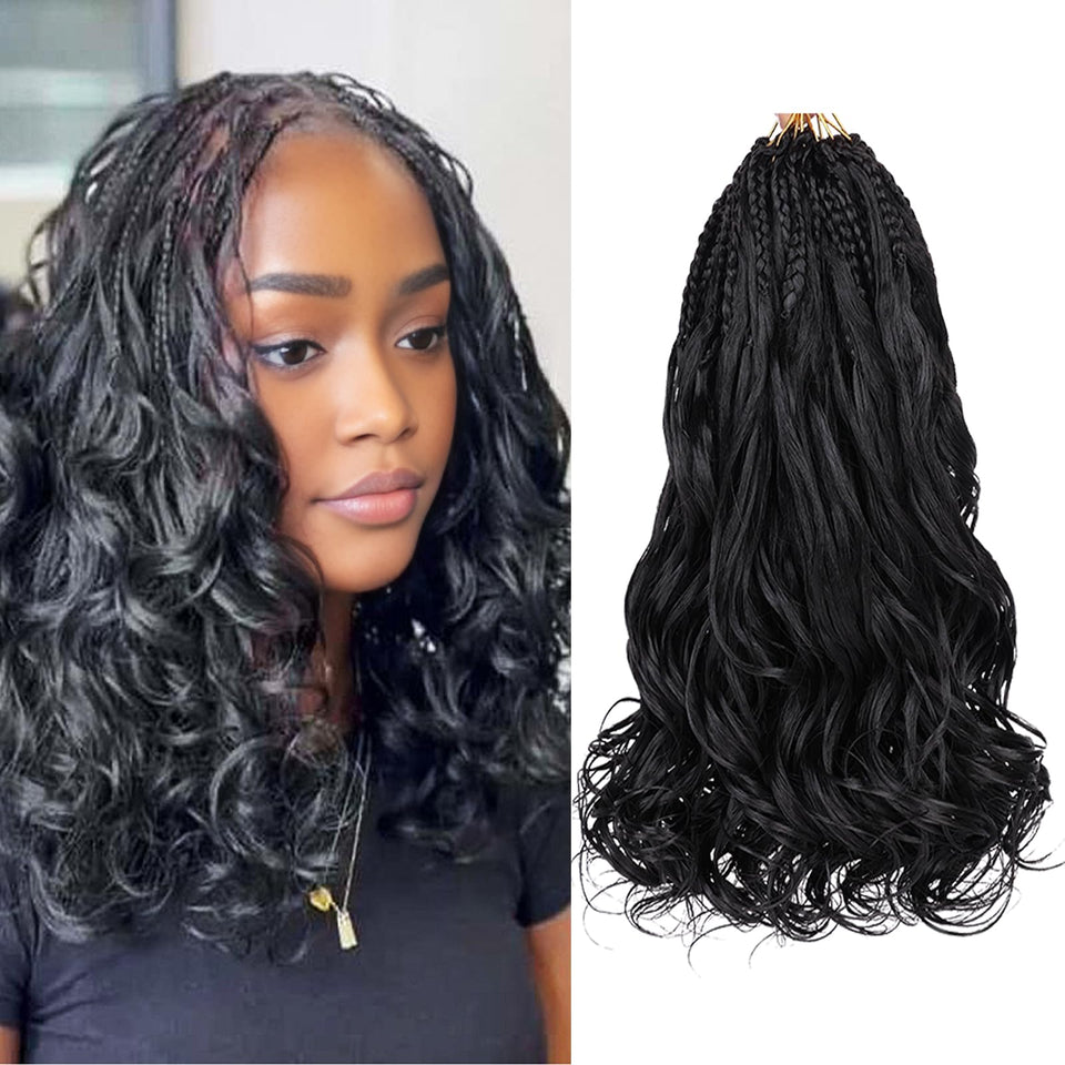 Leeven boho french curl crochet braids 12 inch display natural, full-bodied texture for easy styling