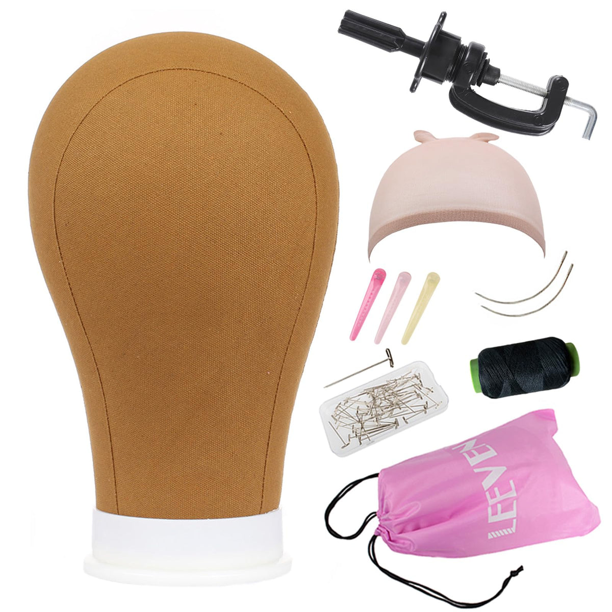 Leeven canvas head with 12.5 inch height for stable wig styling