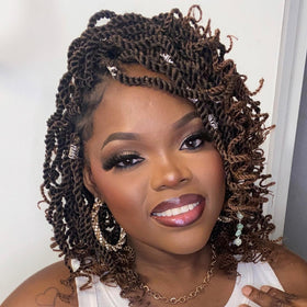 Leeven crochet hair 8inch Senegalese twist in ombre brown, 8-pack, easy protective styling.
