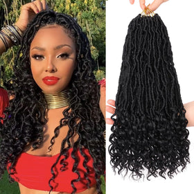 Leeven Goddess Locs 14 inch curly ends show natural texture and easy daily styling.