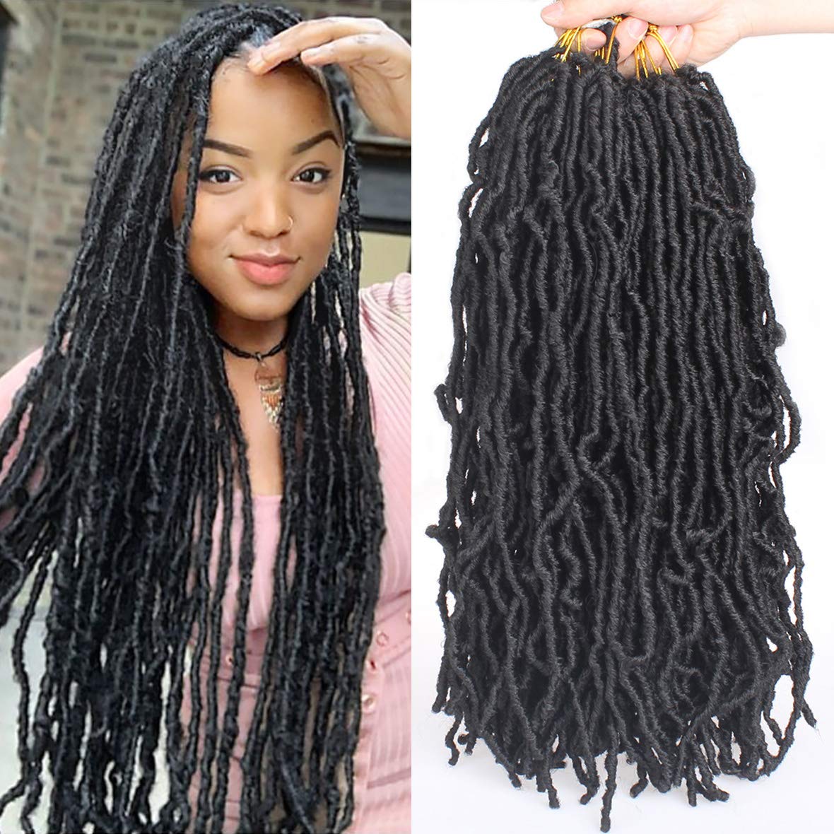 Leeven Goddess Locs 18-inch prelooped crochet braids for quick install
