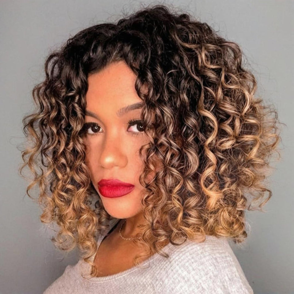 Leeven Gogo Curl front view in ombre brown to honey for easy styling