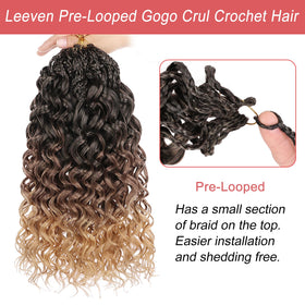 Leeven Gogo Curl side view shows ombre brown to honey with lightweight feel