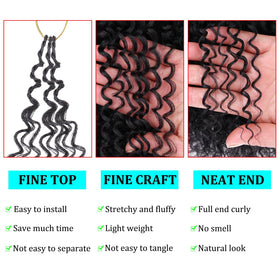 Leeven micro curly crochet hair 8 inch pack with smooth waves and luster.