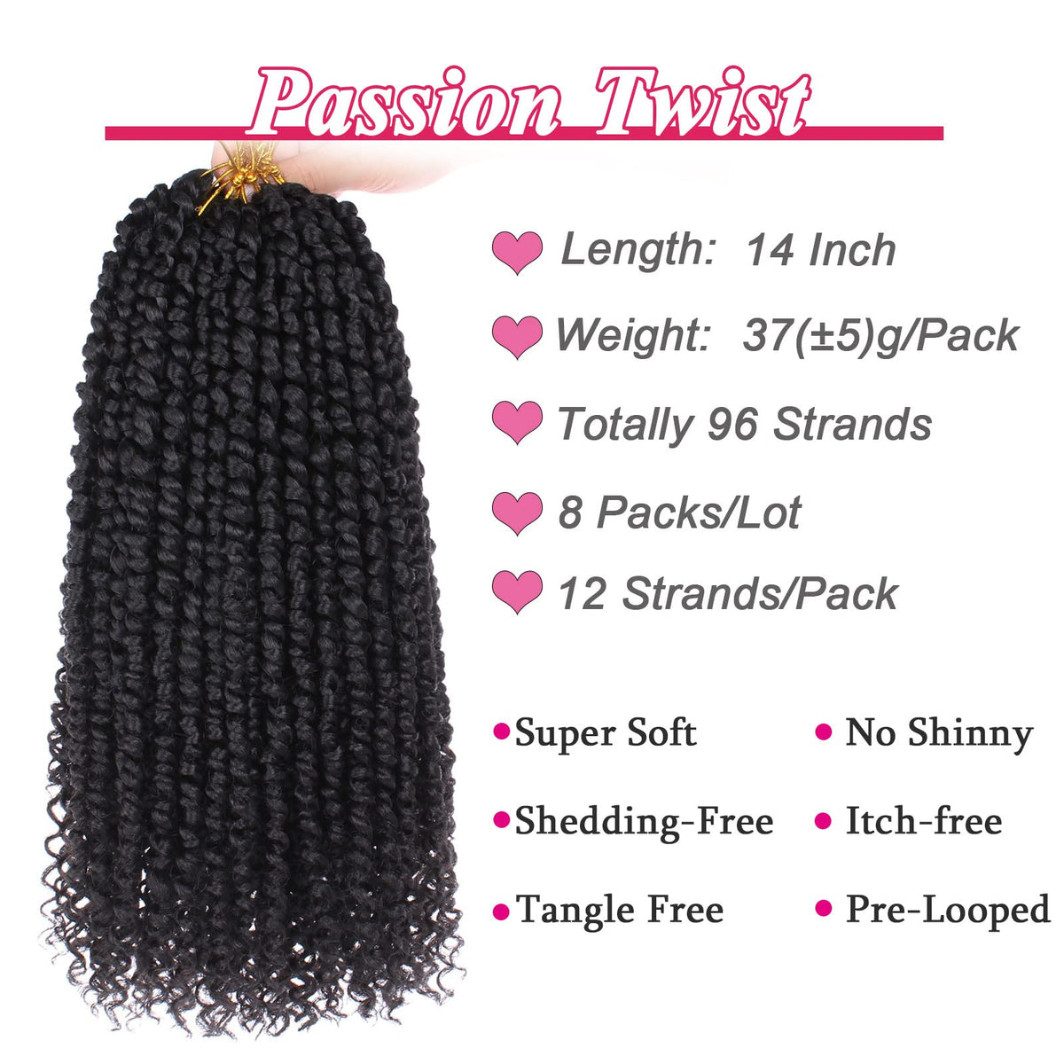 Leeven Passion Twist crochet braids 12 inch with defined curls for everyday wear