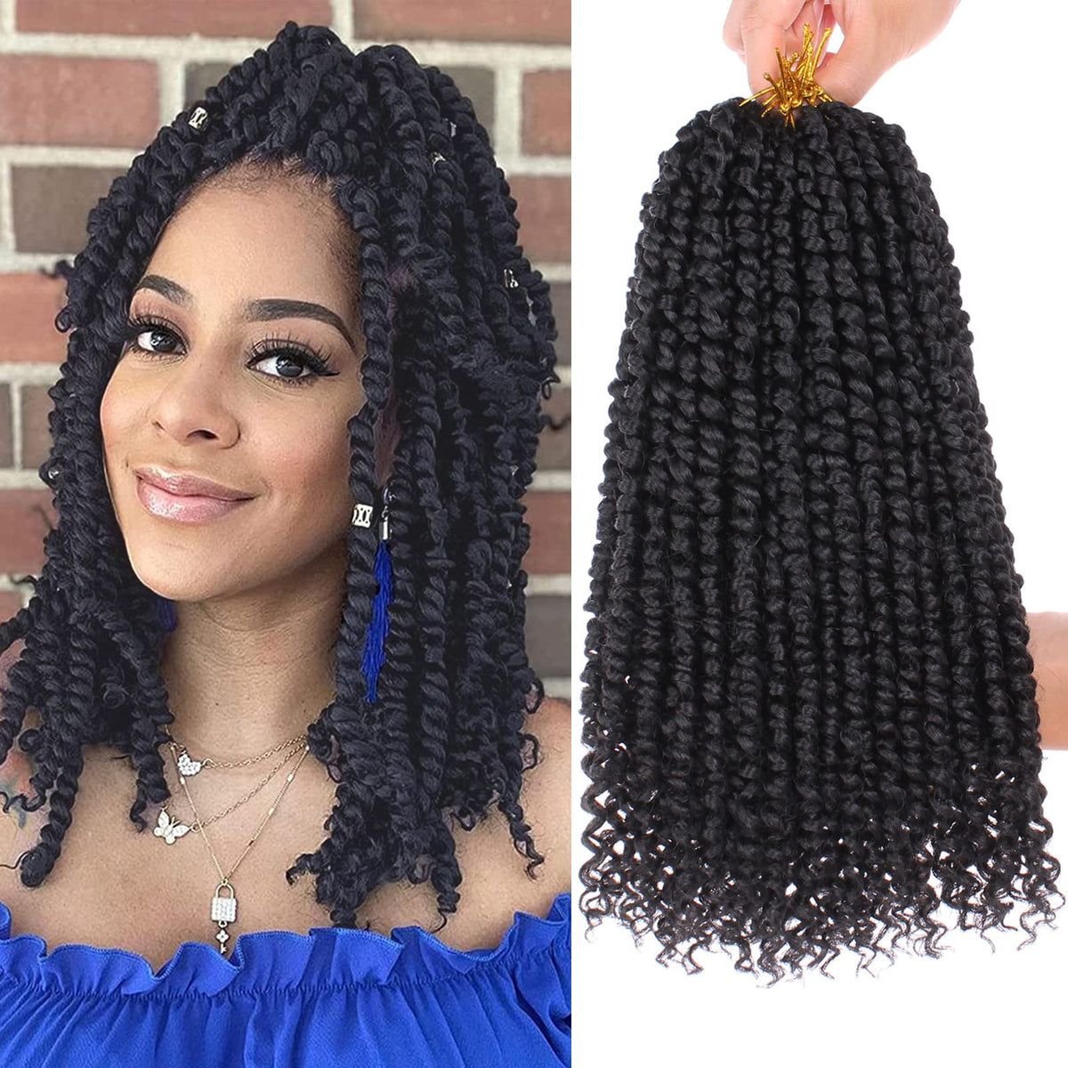 Leeven Passion Twist crochet braids in 14 inch, ready-to-install for quick protective styling