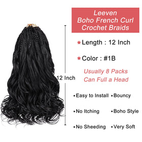 Leeven pre-looped boho curls close-up highlighting secure construction and quick install