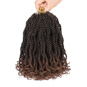Leeven pre-looped crochet braids with wavy ends, lightweight for comfortable wear.