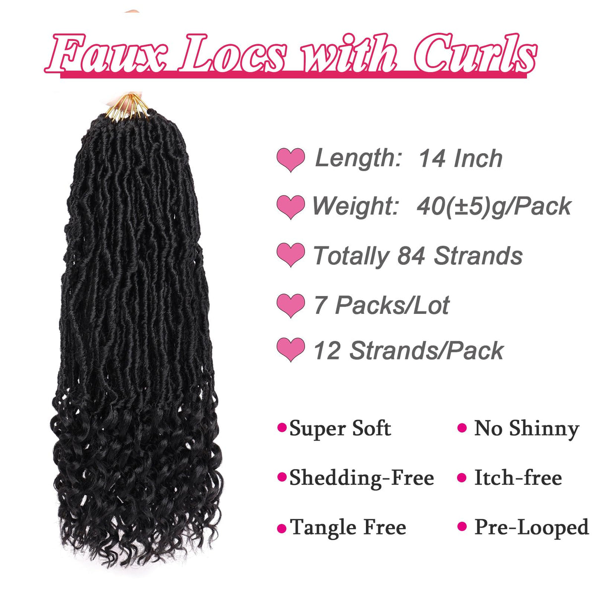 Leeven pre-looped crochet locs 14 inch for quick installation.