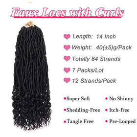 Leeven pre-looped crochet locs 14 inch for quick installation.