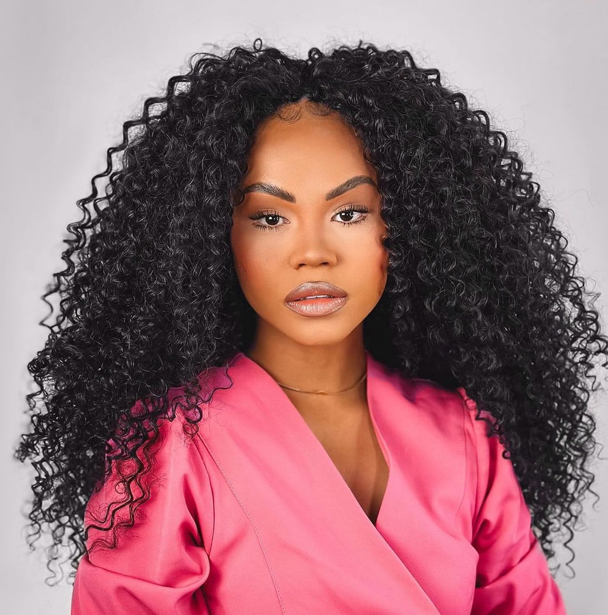 Leeven pre-looped micro kinky curly crochet hair 12in in black for quick full-head styles.