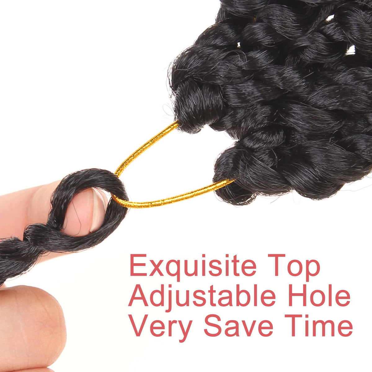 Leeven pre-twisted looped setup image emphasizes easy install for beginners.