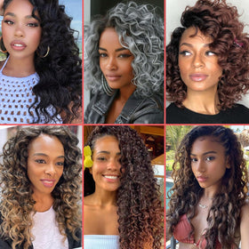 Leeven synthetic deep wavy crochet hair with long-lasting bounce