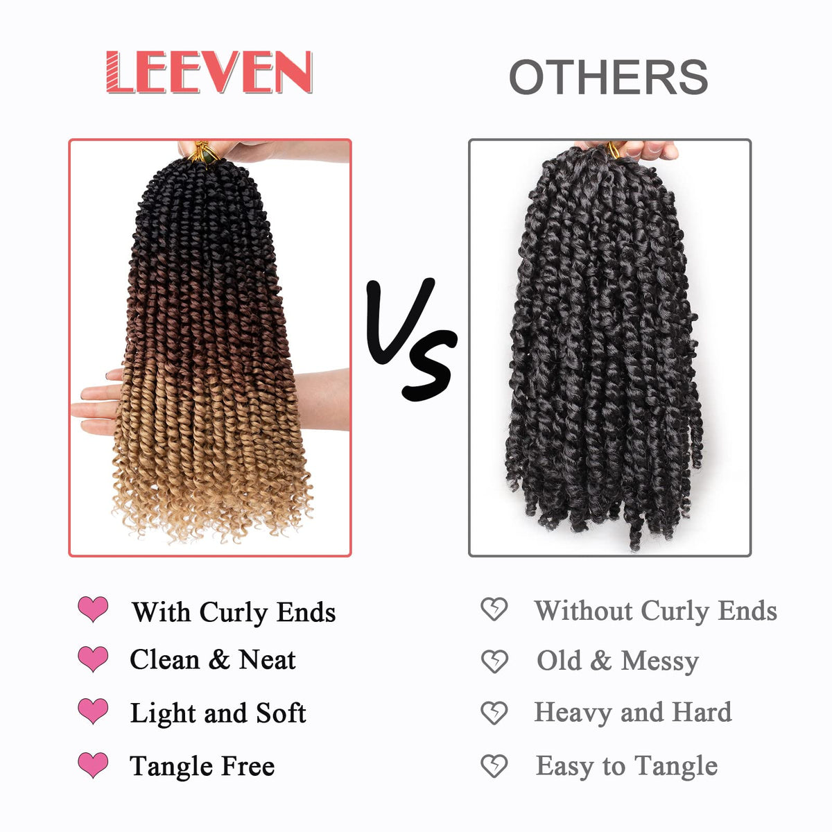 Leeven washable synthetic hair for simple maintenance.