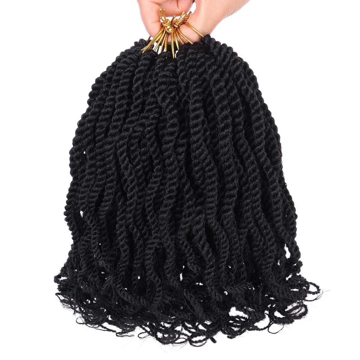 Leeven wavy Senegalese twist crochet hair with curly ends for natural movement