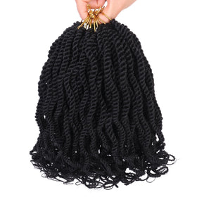 Leeven wavy Senegalese twist crochet hair with curly ends for natural movement