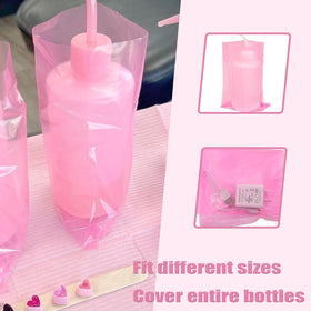 LEEYUKA clear polyethylene material for elastic durable single use bottle covers