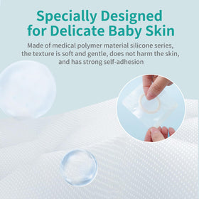 lefeke waterproof navel wrap on baby skin demonstrates water-resistant protection during bath.