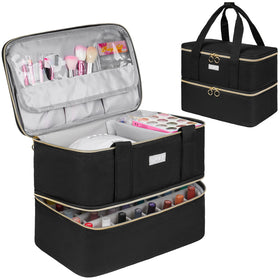 LEFOR·Z nail polish organizer double-layer design stores bottles efficiently.