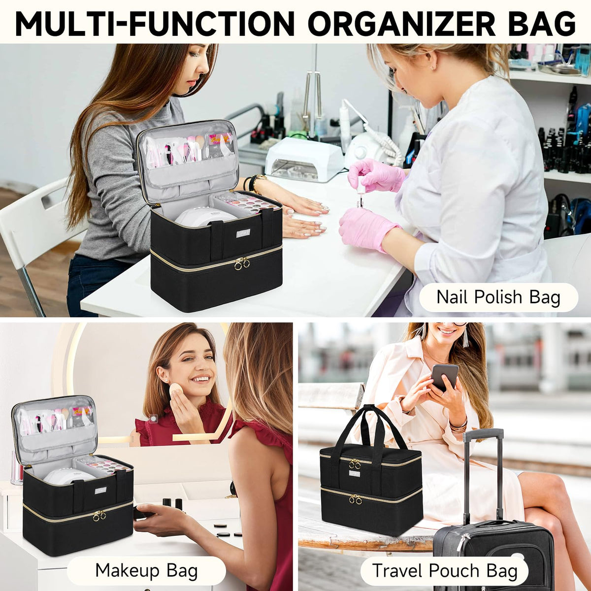 LEFOR·Z transparent top cover keeps brushes in place during transport.