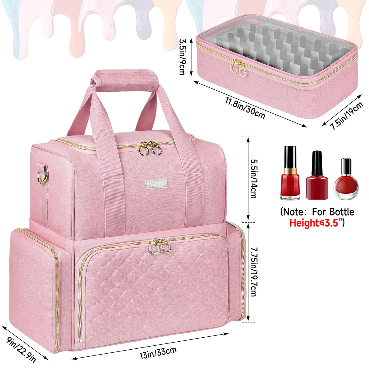 Heavy-duty polyester shell resists tears and cleans easily to protect contents.