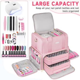 Mesh pockets store brushes and small tools for easy access.