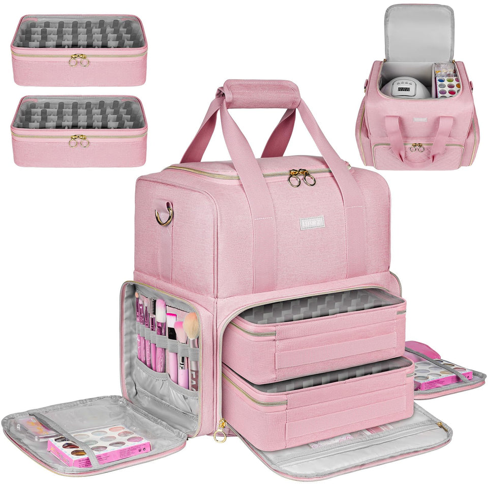 LEFOR·Z nail polish organizer with 80 slots keeps bottles neatly arranged and accessible.