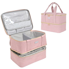 LEFORZ nail polish organizer bag front view demonstrates rugged nylon durability for travel