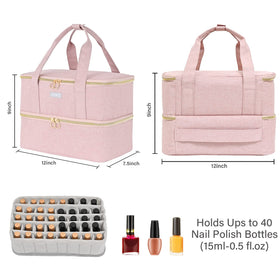 LEFORZ organizer bag opened at top reveals double-layer layout for organized bottles