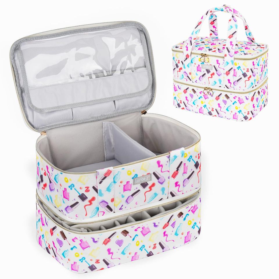 LEFOR·Z nail polish organizer bag for durable travel and storage