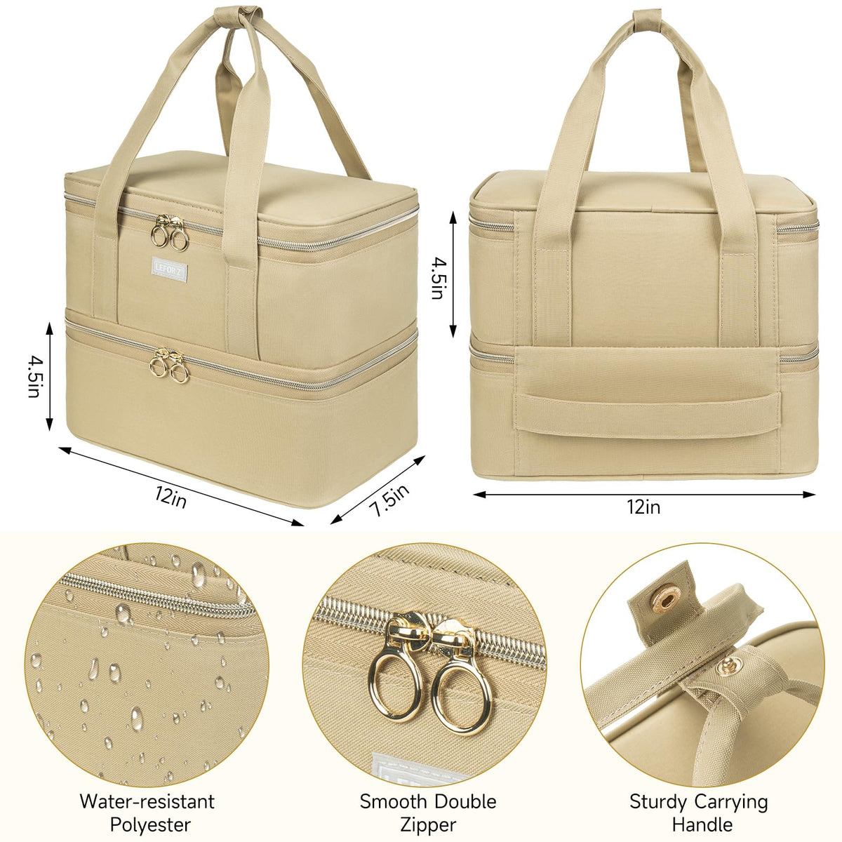 LEFORZ nail polish organizer double-layer design open shows organized compartments for tools.