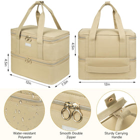 LEFORZ nail polish organizer double-layer design open shows organized compartments for tools.