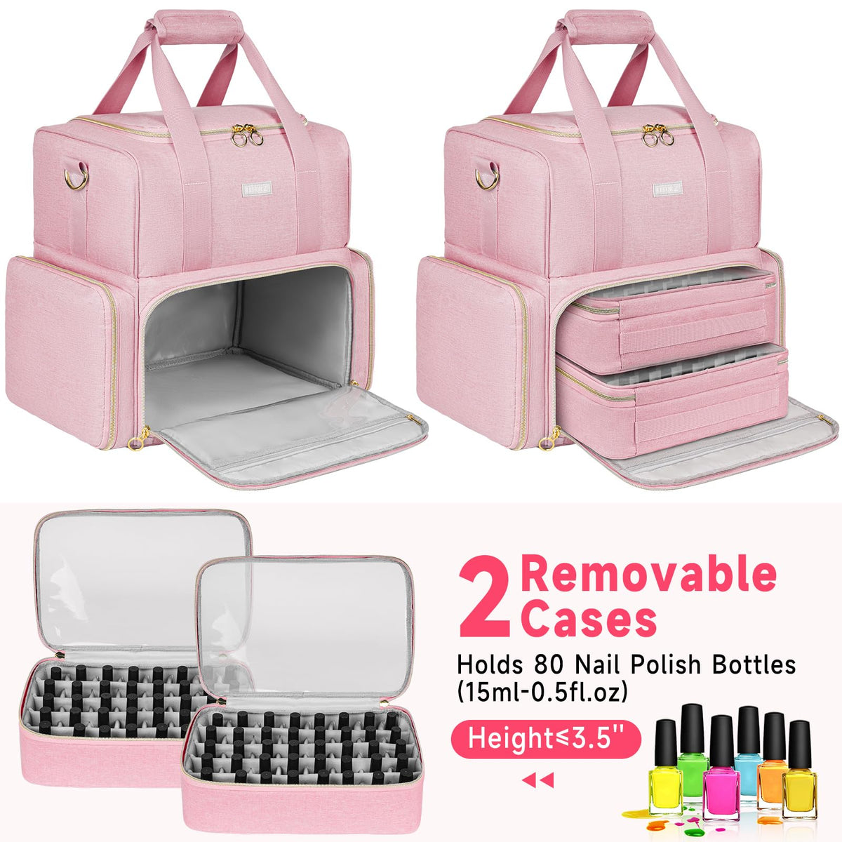 LEFOR·Z removable nail polish cases protect bottles during travel and storage.