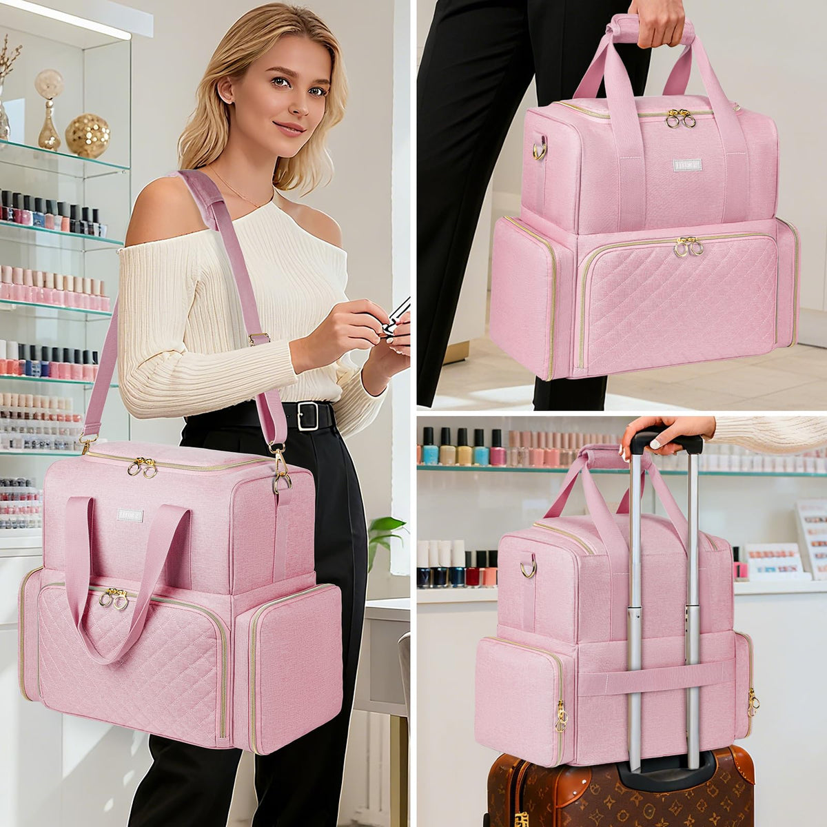 Three carry options offer comfortable transport for studio or travel.