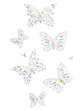 Leg Avenue Aurelia glow-in-the-dark butterfly jewels on arm for festival sparkle.