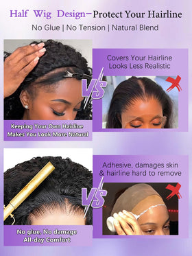 Legendhair Burmese Curly Half Wig headband style for hands-free all-day wear