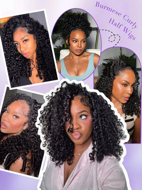 Legendhair Burmese Curly Half Wig close-up shows minimal shedding and vibrant curls